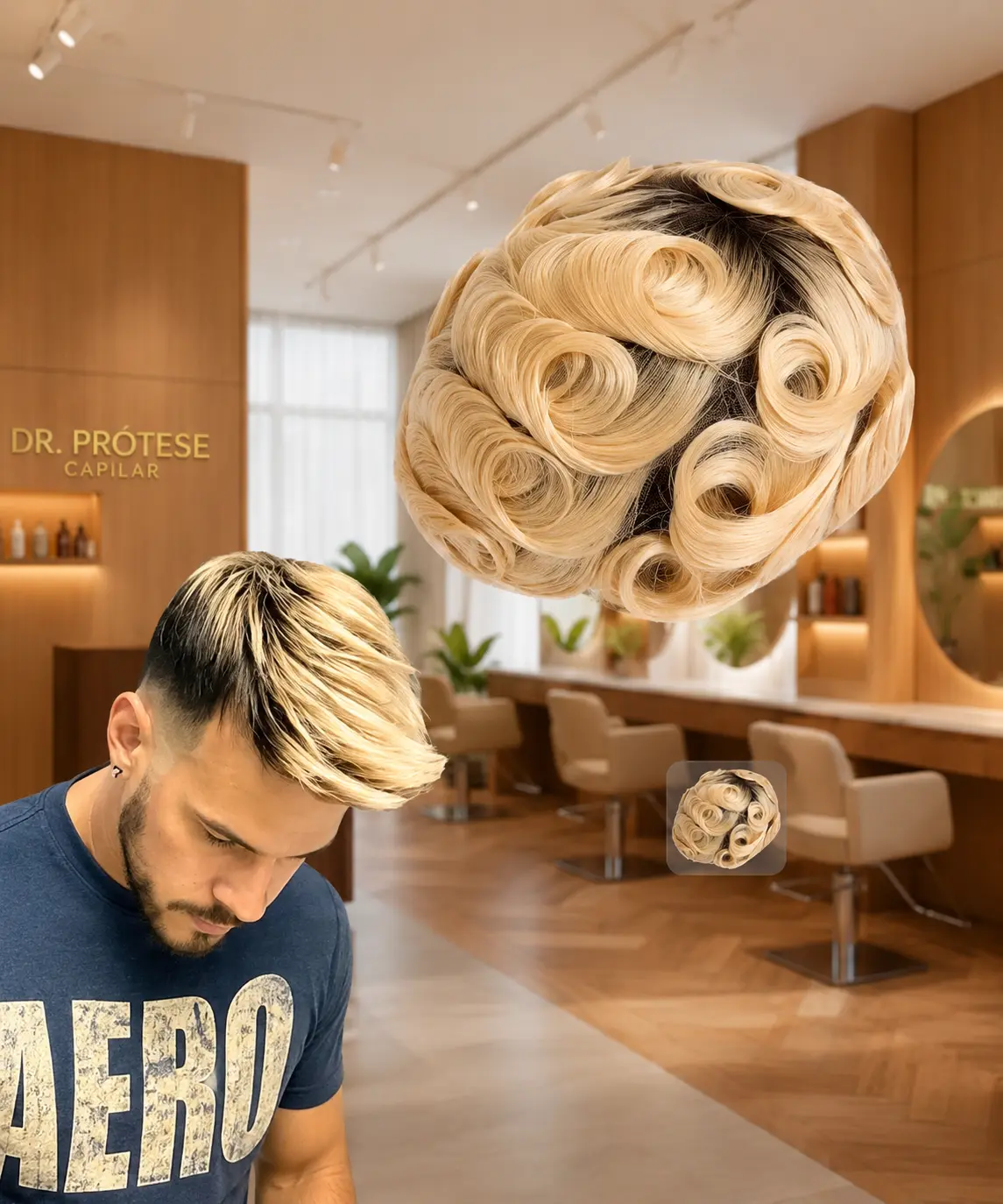 Modelo de prótese capilar masculina 01